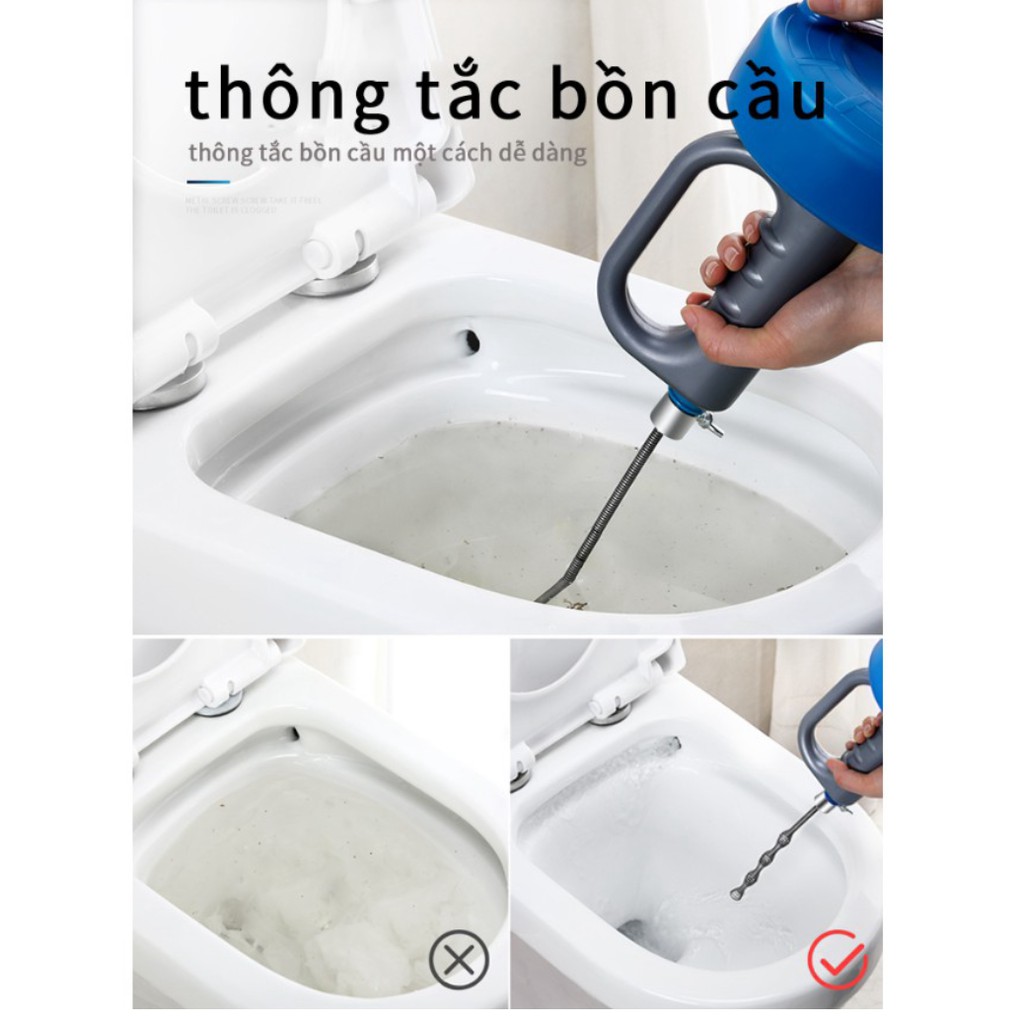 Máy thông tắc cống nhanh nhà bếp, nhà vệ sinh, xử lý tóc (10m) - Cao cấp