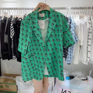 Áo khoác lửng dáng rộng in hình chuột mickey thời trang mùa hè 2021 cho nữ