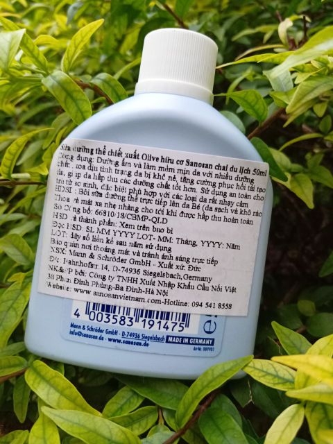 (Mini) Sữa dưỡng thể Sanosan chiết xuất Olive hữu cơ mini