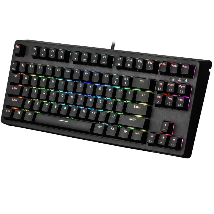 GÍA SỐC - Bàn phím cơ chơi game E-DRA EK387 RGB TKL - LED RGB 2021 - Huano Switch - USB Type-C - EDRAshop