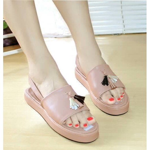 Mới Giày Sandal Nữ Đế Thô Phong Cách Hàn Quốc 2018 Ba Hj264