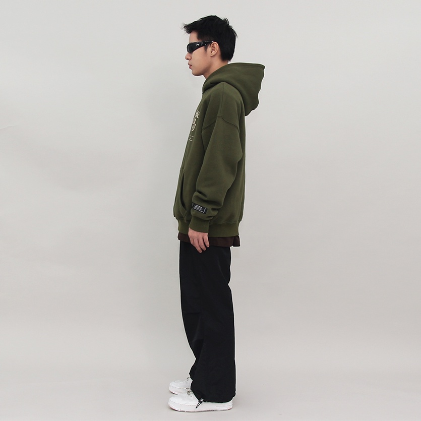 Áo Hoodie FUAS™ Typo Logo Olive Hoodie
