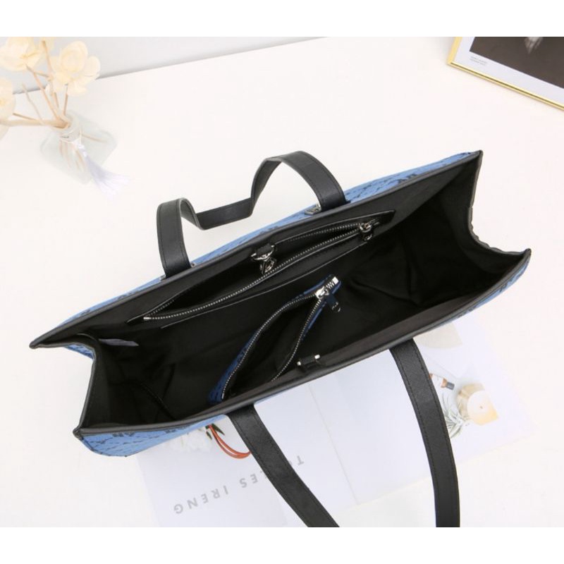 Túi Tote MLB Monogram Kèm Ví Nhỏ Siêu Hot, Túi Tote ny 3 Tone Màu Sang Trọng Unisex