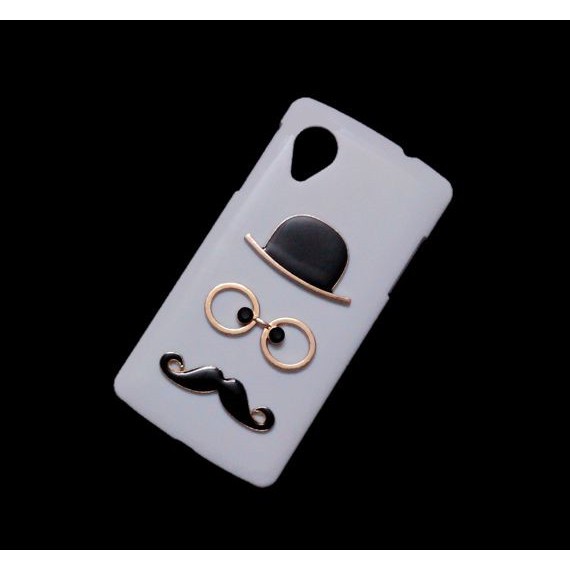 Cover for LG Nexus 5 3D Cute Hat Eyes Mustache Designed Hard Back Case