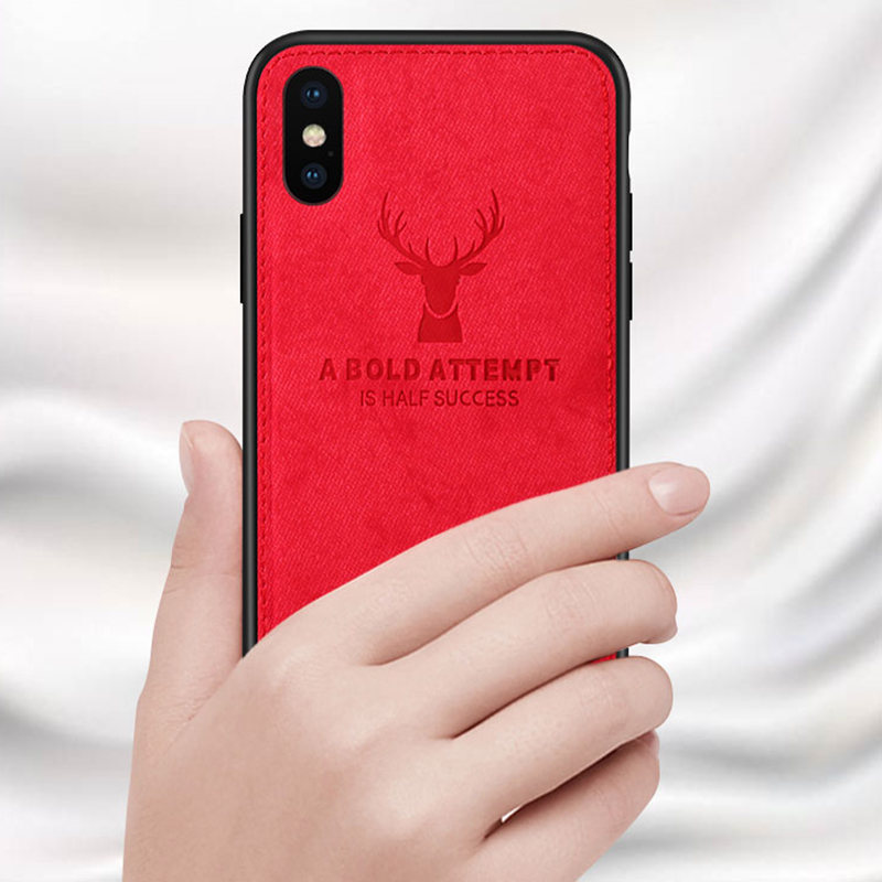 Ốp điện thoại TPU mềm chống bám vân tay in hình con nai cho Iphone Xs Max 6 6s 7 8 Plus X Xs Xr