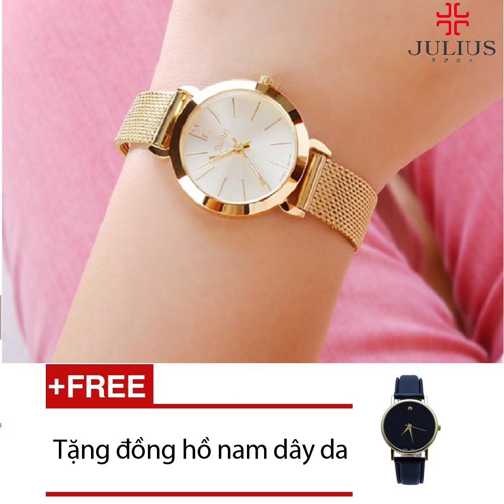 Đồng hồ nữ JULIUS Ja-732 vàng tặng 01 đồng hồ nam dây da | BigBuy360 - bigbuy360.vn