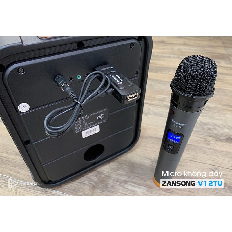 Micro Karaoke không dây đa năng cao cấp UHF V12- dành cho loa kéo loa bluetooth amply hát karaoke zack cắm 3.5 6.5mm