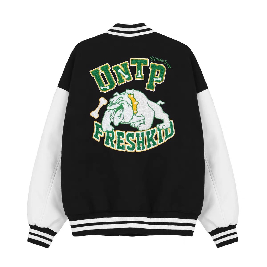 [FREE SHIP] ÁO KHOÁC NỈ BOMBER NÚT BẤM CHÚ CHÓ MẶT XỆ SIÊU YÊU