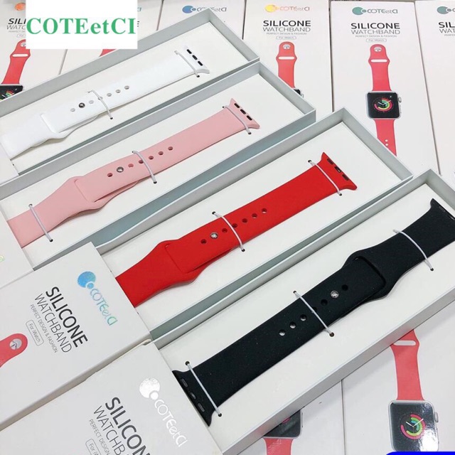 Dây đeo silicon cho Apple Watch đủ Size chính hãng COTEetCI - Nhiều màu