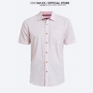 Ninomaxx áo sơ mi nam cộc tay dáng regular fit 100% cotton 1810161