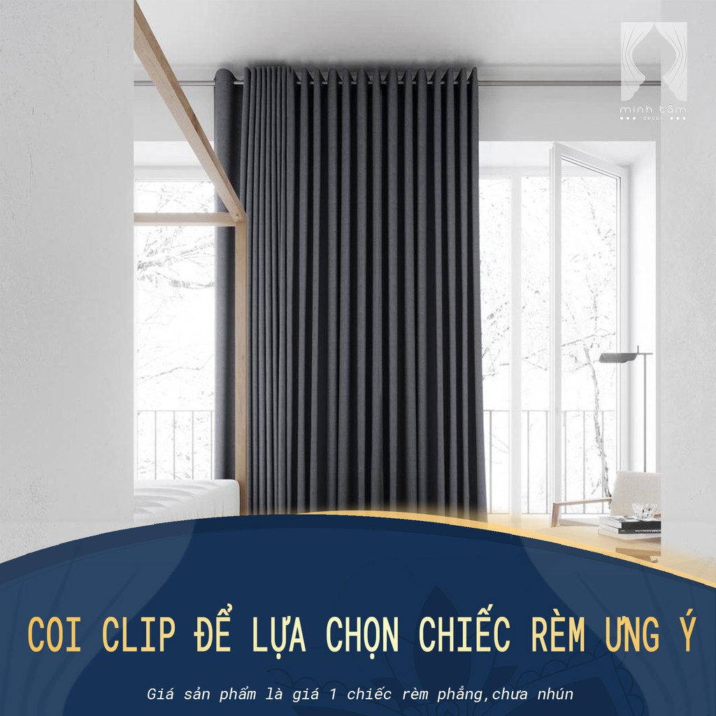 Rèm cửa sổ Minh Tâm cản nắng , cách nhiệt, kiểu dáng ore - Màu ghi chì