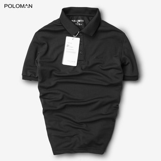 [17.6 Mua 2 giảm 6%] Áo thun Polo nam cổ bẻ vải cá sấu Cotton xuất xịn, chuẩn đẹp, màu Đen P11 - POLOMAN