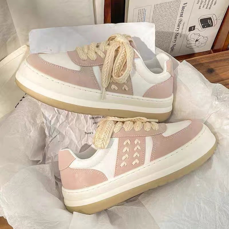 Giày Sneaker nữ DIK độn đến 4cm chất liệu da siêu đẹp phong cách thời trang đi học đi chơi