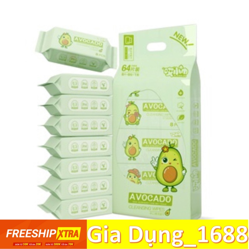 Khăn ướt mini bỏ túi - Khăn giấy ướt đa năng 1 gói trong có 8 túi