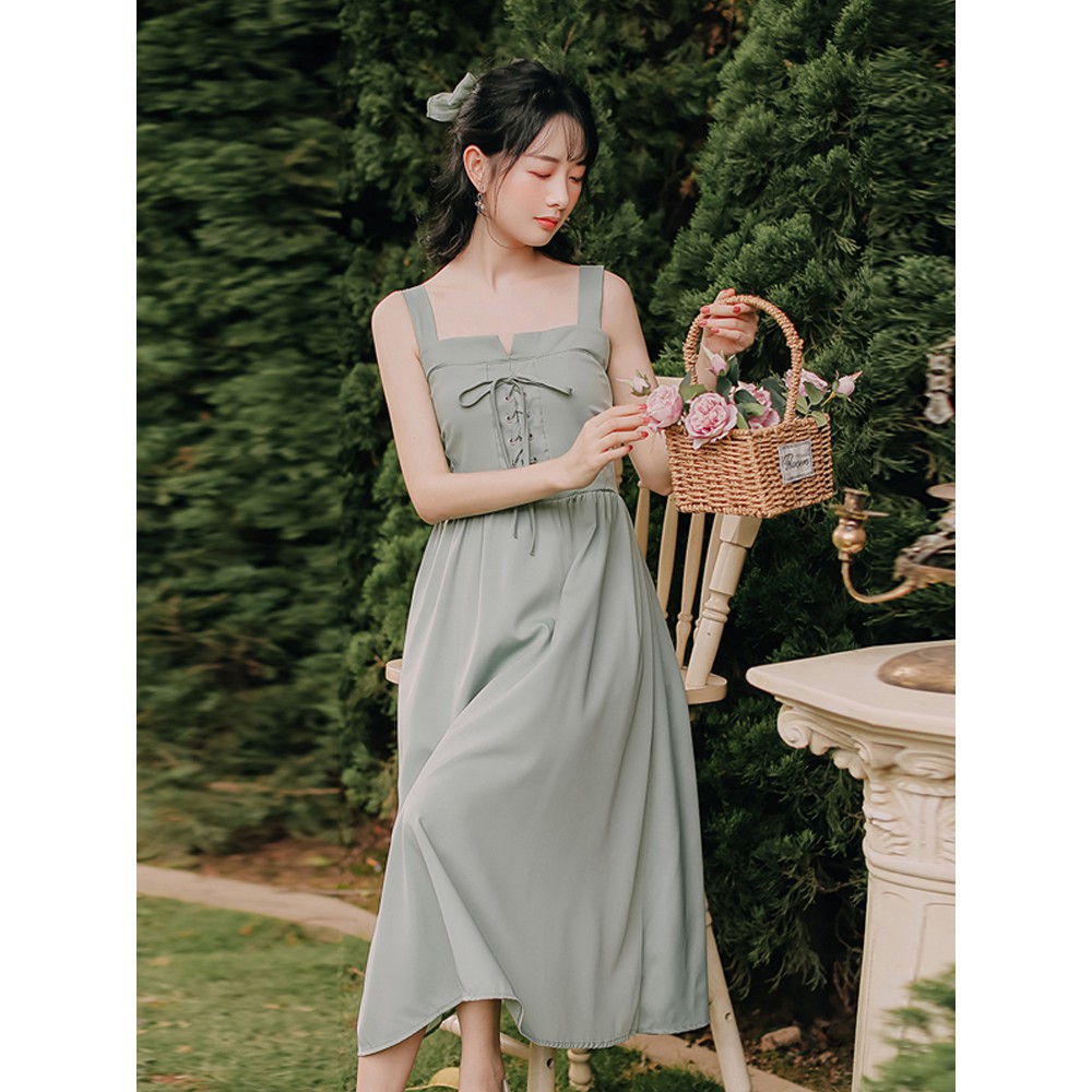 Váy Yếm Lụa Quảng Châu Đan Dây Ngực Siêu Xinh M655 - Lolla_Fashion