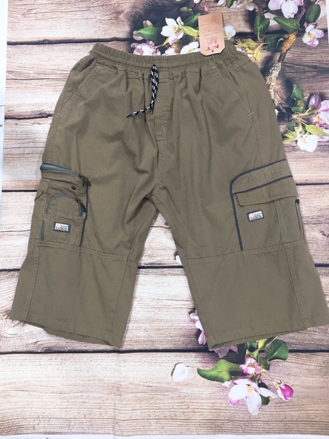 Bigsize Quần short kaki túi hộp nam trung niên dưới 110kg