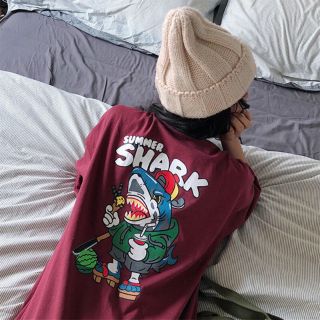 Áo thun tay lỡ summer Shark
