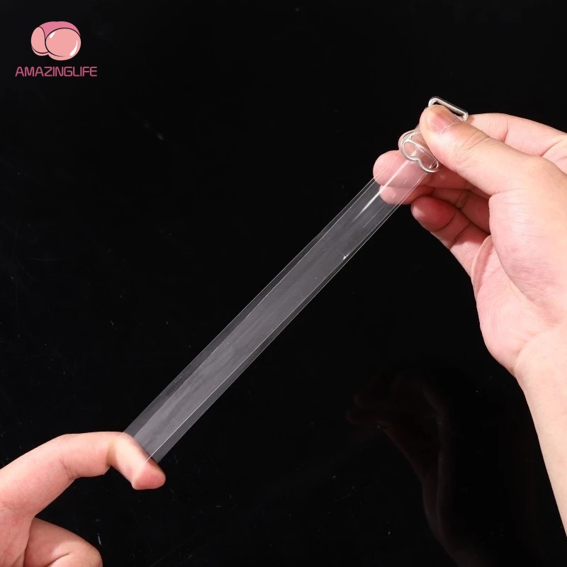 1 Cặp Dây Áo Ngực Silicon Trong Suốt Khóa Kim Loại Hình Trái Tim