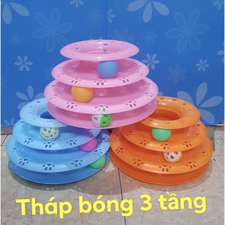 Đồ chơi tháp bóng 3 tầng hình đầu mèo cho boss