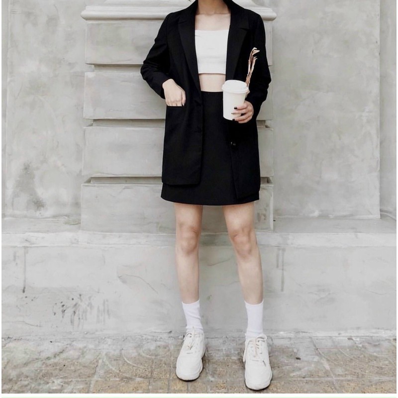 SET VEST 2  MÓN: KHOÁC VEST TÚI + CHÂN VÁY