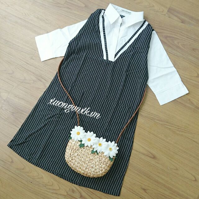 Đầm sọc 2 túi (kèm hình thật)