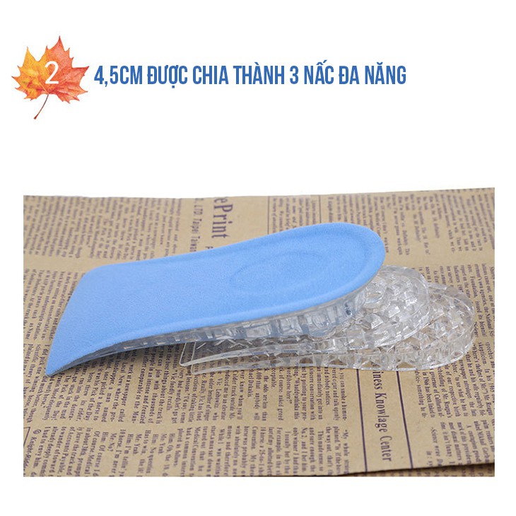 2 cặp Lót giày silicon nửa bàn tăng 5cm điều chỉnh  3 nấc