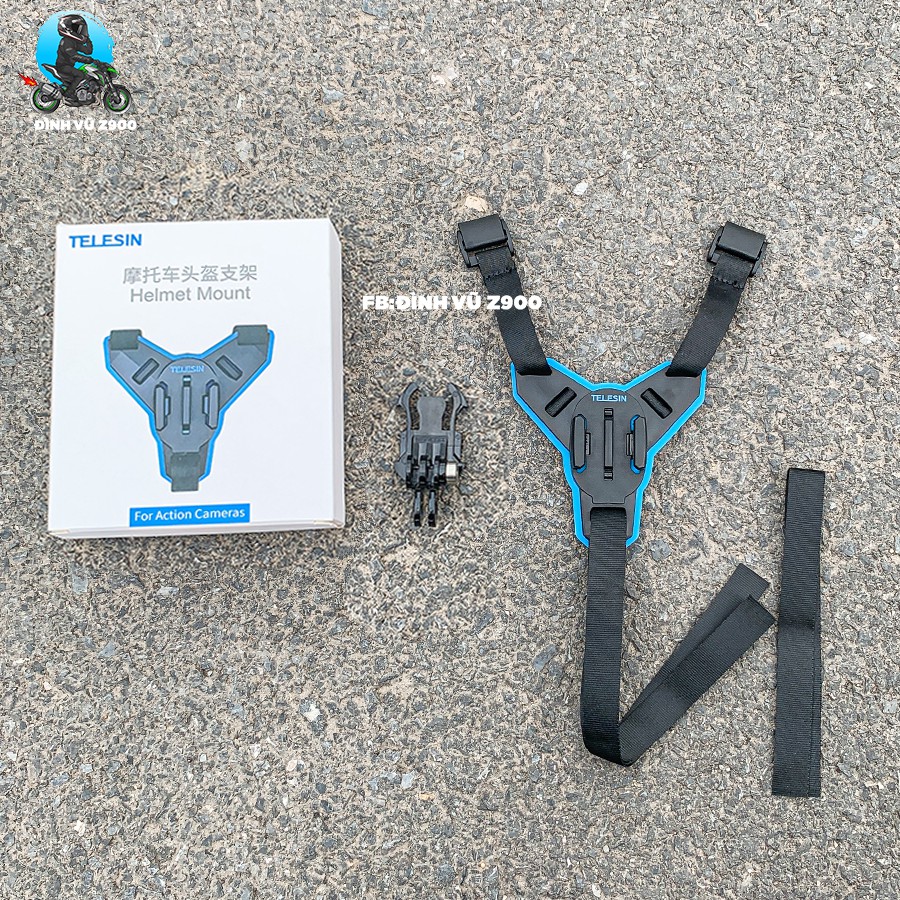 Mount gắn camera hành trình lên cằm mũ fullface hãng TELESIN CAO CẤP (gồm 1 mount + 1 móc chữ J và 1 dây dự phòng) | BigBuy360 - bigbuy360.vn