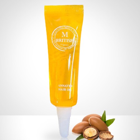 Dầu dưỡng tóc cao cấp Organic BRITISH M Annatto Hair Oil phục hồi tóc hư tổn 7ml | BigBuy360 - bigbuy360.vn