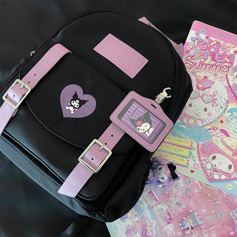 SANRIO Ba Lô Vải Canvas Kích Cỡ Lớn Họa Tiết Cún Con Dễ Thương Xinh Xắn