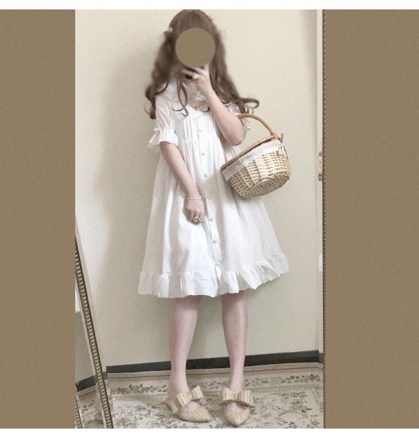 [có sẵn] Đầm / Váy Babydoll Casual Lolita đỏ