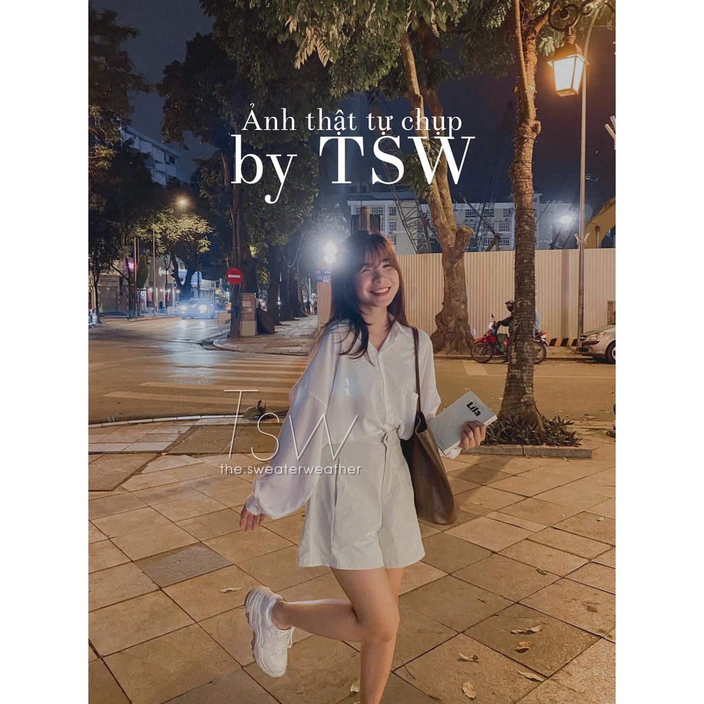 Quần short nữ thô cạp cao chiết eo ống rộng 153 - The Sweater Weather | BigBuy360 - bigbuy360.vn