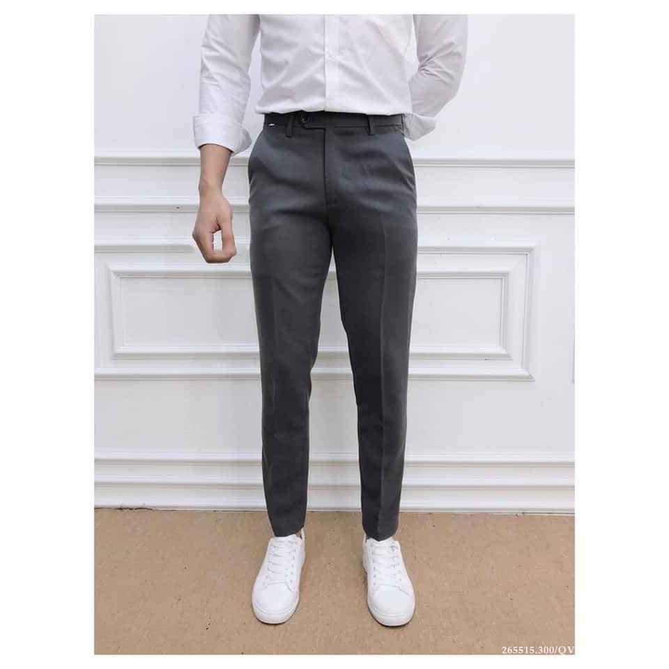 Quần Âu Nam Màu Ghi Dáng Ôm Body Hàn Quốc | BigBuy360 - bigbuy360.vn