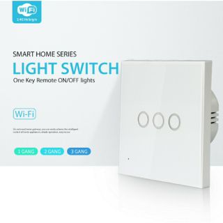 Công tắc cảm ứng âm tường Wifi thông minh Tuya hình vuông 3 nút NAS-SC03W-3
