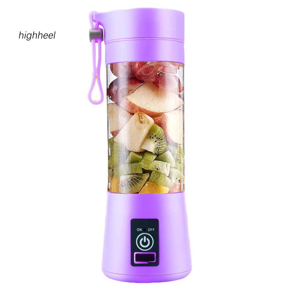 【HHEL】Portable Home USB Rechargeable 4-Blade Electric Fruit Extractor Juice Blender