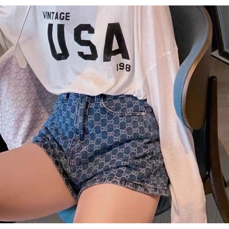 (VIDEO+ SẴN) Quần jeans hoạ tiết Gucc.i ulzzang phong cách Âu Mỹ hot trend 2021 KÈM 2 ẢNH THẬT CUỐI