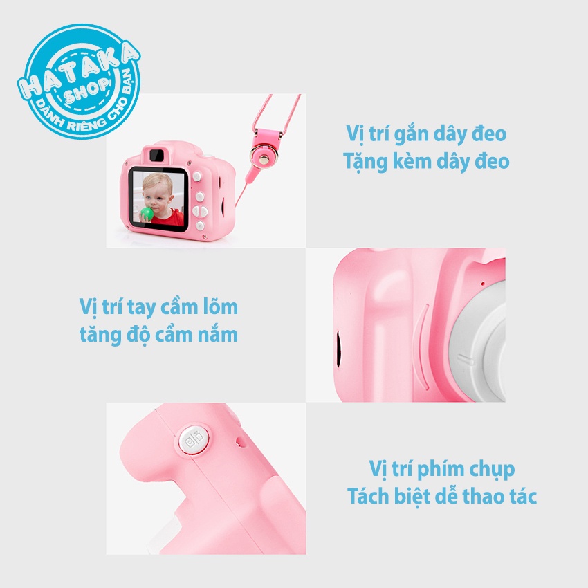 kèm thẻ nhớ 8G  Máy chụp ảnh mini E6 kĩ thuật số dành cho bé | BigBuy360 - bigbuy360.vn