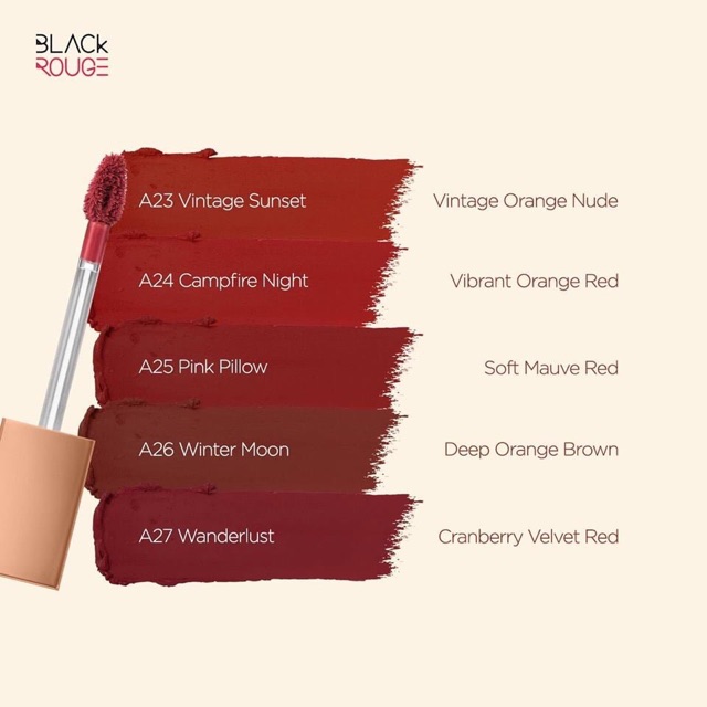 SON BLACK ROUGE AIR FIT VELVET TINT VER 5 | Thế Giới Skin Care