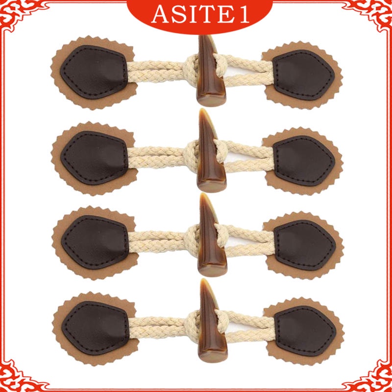 Set 4 Cặp Nút Cài May Áo Khoác / Áo Khoác Hình Chiếc Sừng DIY