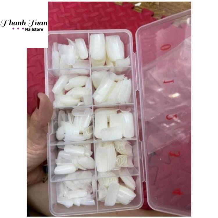 Móng úp chân dài đủ size (5,6,7,8,9)hộp 500 móng phom vuông  - Phụ kiện đồ nail