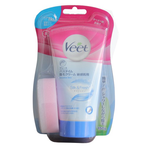 Kem Tẩy Lông Veet Silk & Fresh Hair Removal Cream for Sensitive Skin 150m