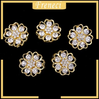 [Freneci] 5 Nút Chân Kim Cương Giả Trang Trí Đám Cưới Vàng 20 Mm