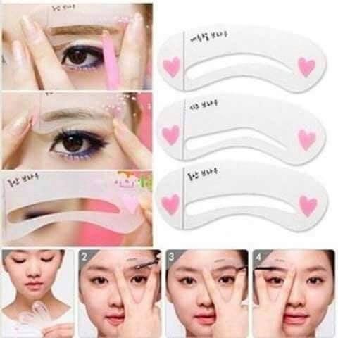 Set 3 khuôn kẻ lông mày phong cách Hàn Quốc, vẽ lông mày