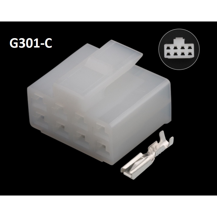 G301-Giắc cắm nối xe hơi 2.8mm 8 lỗ màu trắng