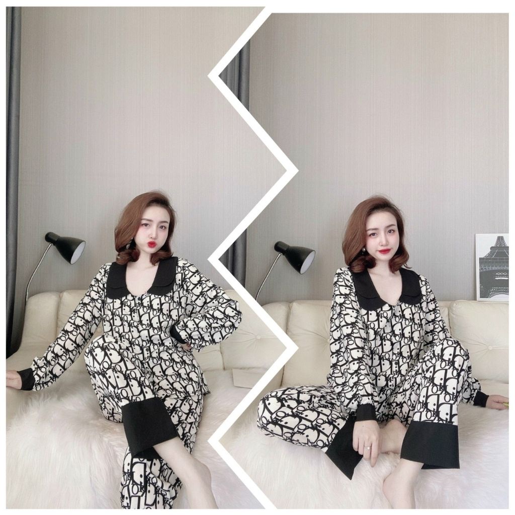 Đồ Ngủ Nữ Lụa, Bộ Ngủ Mặc Nhà Pijama Dễ Thương Vải Lụa Mango Cao Cấp