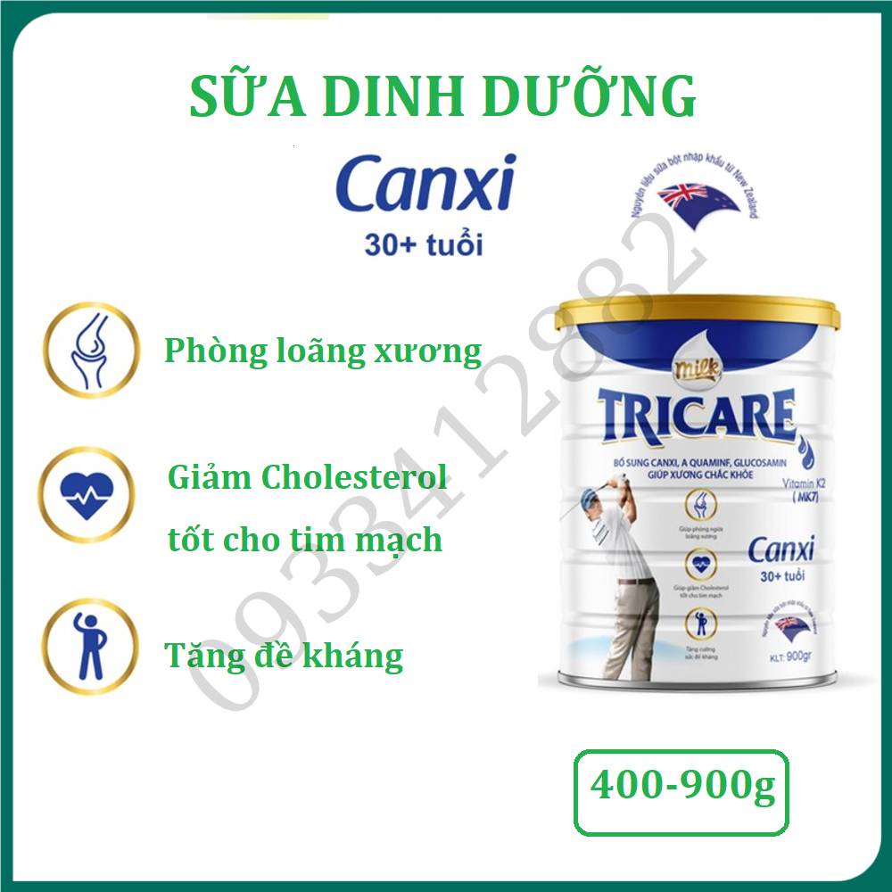 Sữa canxi Milk Tricare hộp 400-900g giúp bổ sung dinh dưỡng, tốt cho tim mạch, xương khớp chắc khỏe, tăng đề kháng