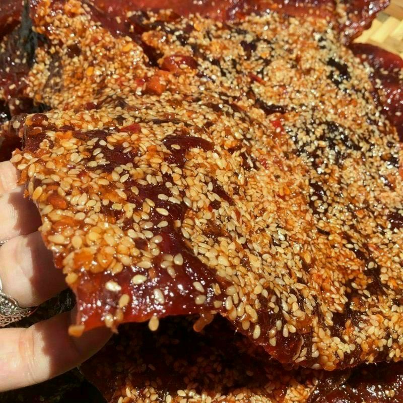 Khô Thịt Nai Tẩm Mè Lon300gr,  Hàng ngon nhà làm