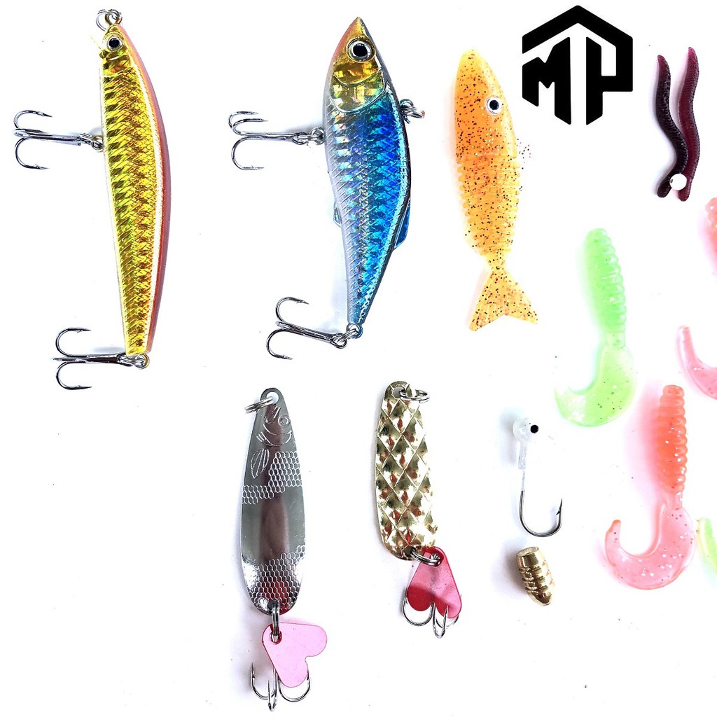 Sét mồi câu lure GW , 14 con mồi lure tổng hợp hàng chuẩn y hìnhg