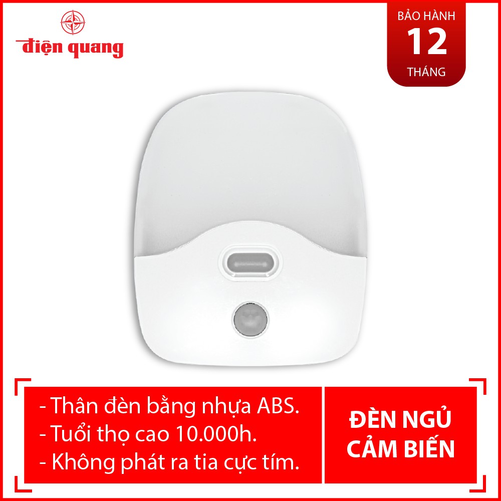 Đèn ngủ LED Điện Quang ĐQ LNL06 WW (cảm biến quang và chuyển động, ánh sáng vàng)