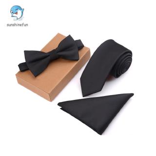 Bộ 3 món khăn tay/cà vạt & nơ đeo cổ tay sang trọng cho nam