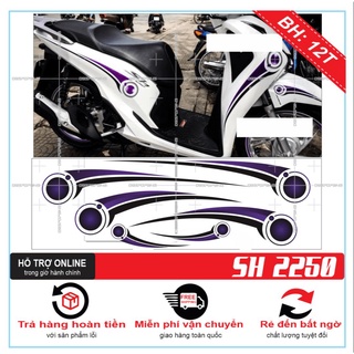 TEM XE SH 2019 TRẮNG TÍM - TRUNG DECAL